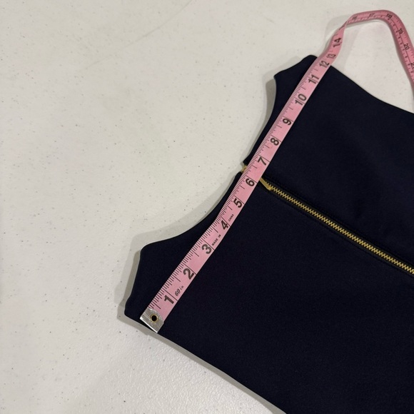 Spense V-neck Sleeveless Dress Laser Cut Pleated Party Wedding Navy Women’s Sz 8 - Picture 8 of 13